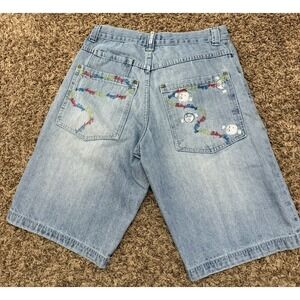 Vintage Y2K Paco Jeans Shorts Blue Baggy Denim Hip Hop Skate Mens Size 31x12
